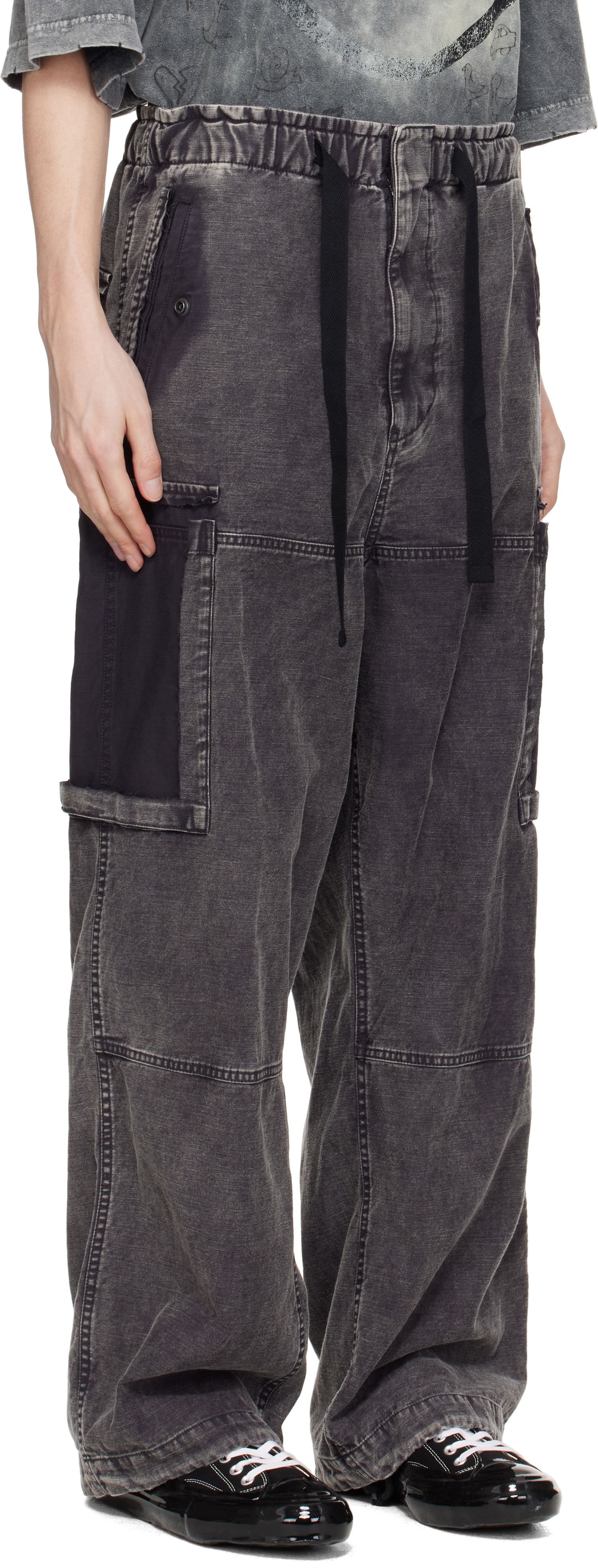 Cargo nohavice Maison MIHARA YASUHIRO Maison MIHARA YASUHIRO Cotton Satin Cargo Pants Šedá | J14PT172, 1