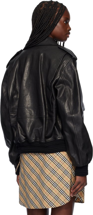 Bomber bunda Burberry Burberry Bomber Leather Jacket Čierna | 8103085, 2