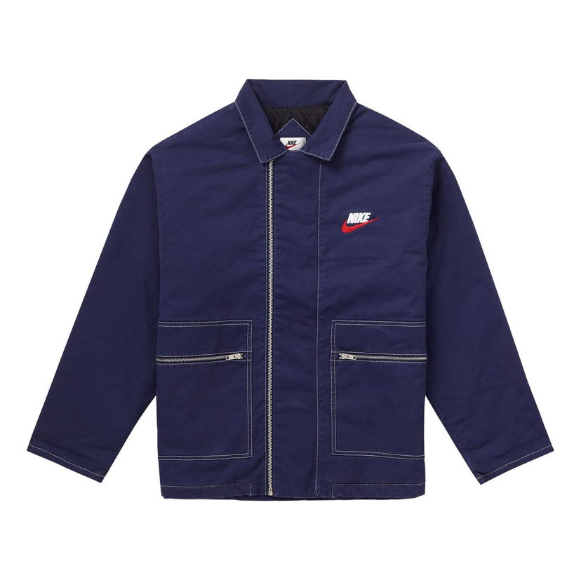 Bunda Supreme Nike x Supreme Double Zip Quilted Work Jacket Modrá | SUP-FW18-534