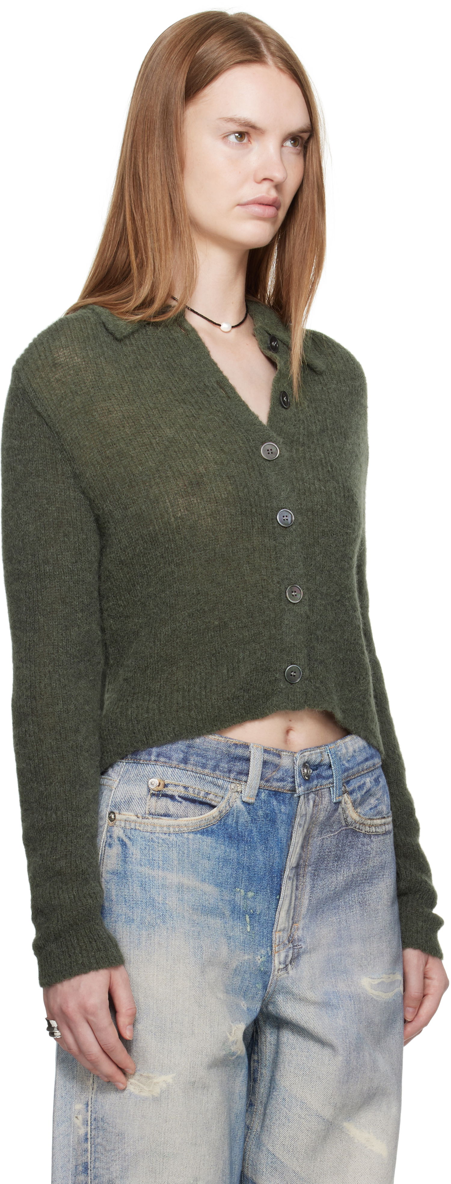 Sveter OUR LEGACY Our Legacy Mazzy Polo Cardigan Zelené | W4253MM, 1