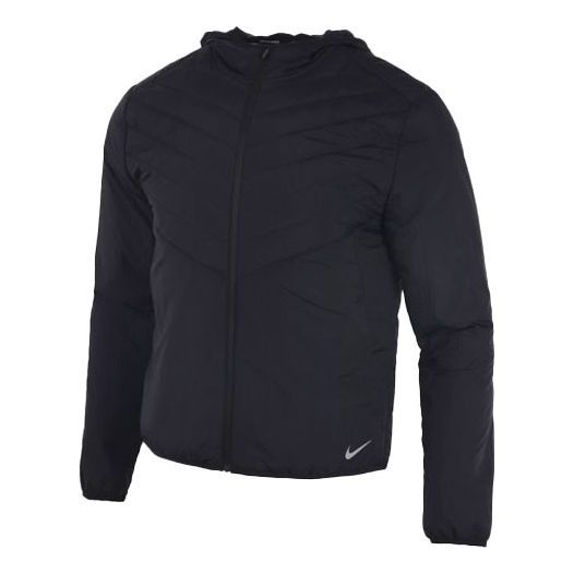 Prešívaná bunda Nike Hooded Running Jacket Čierna | CU5390-010