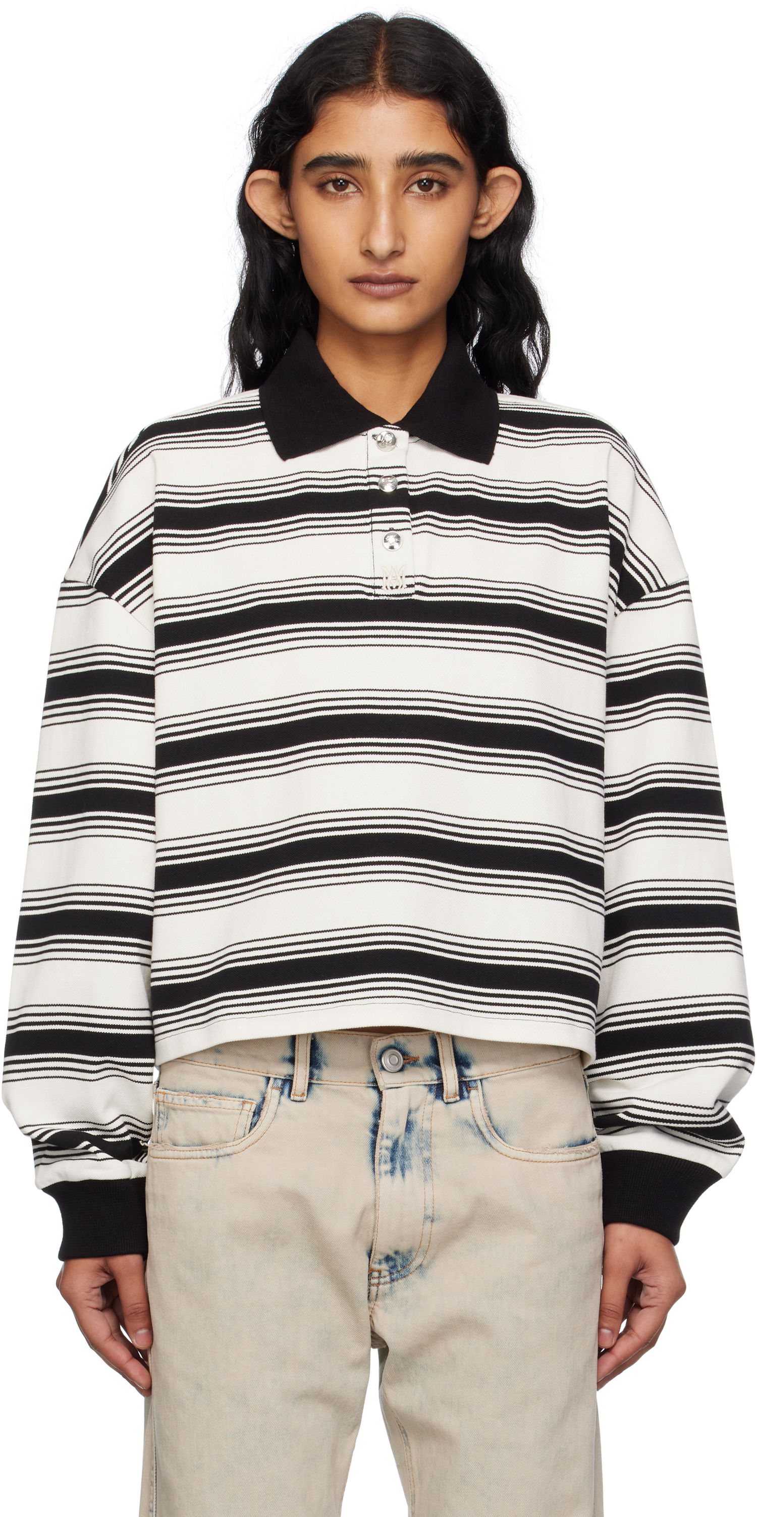 Polo tričko AMIRI AMIRI MA Stripe Oversized Polo Biela | AWJYPO1008, 0