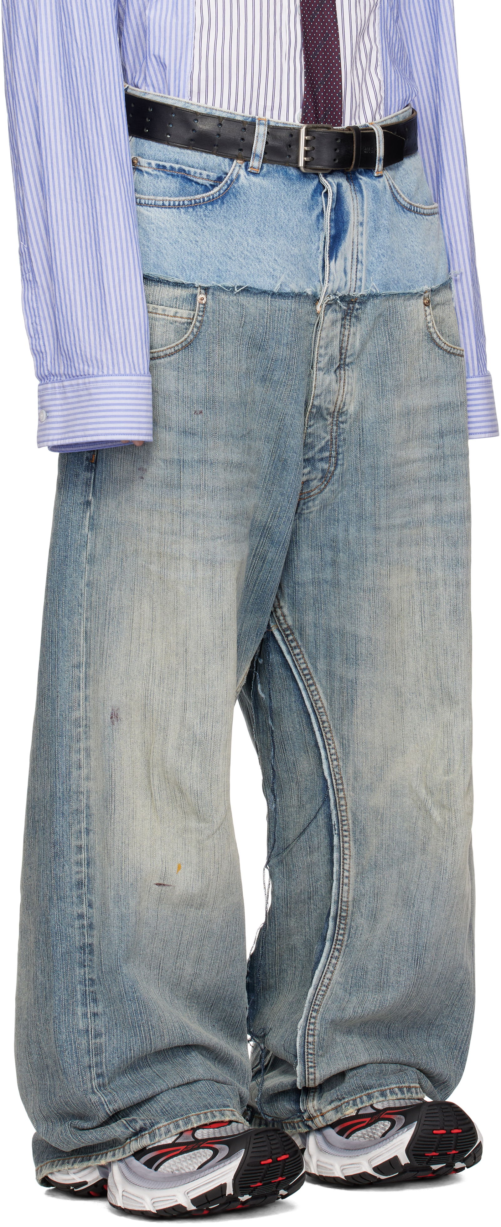 Cut-Up Baggy Denim Jeans