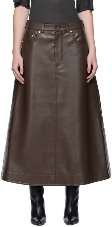 Sukňa Nanushka Nanushka Cintia Regenerated Leather Maxi Skirt Hnedá | NW25PFSK15478, 0