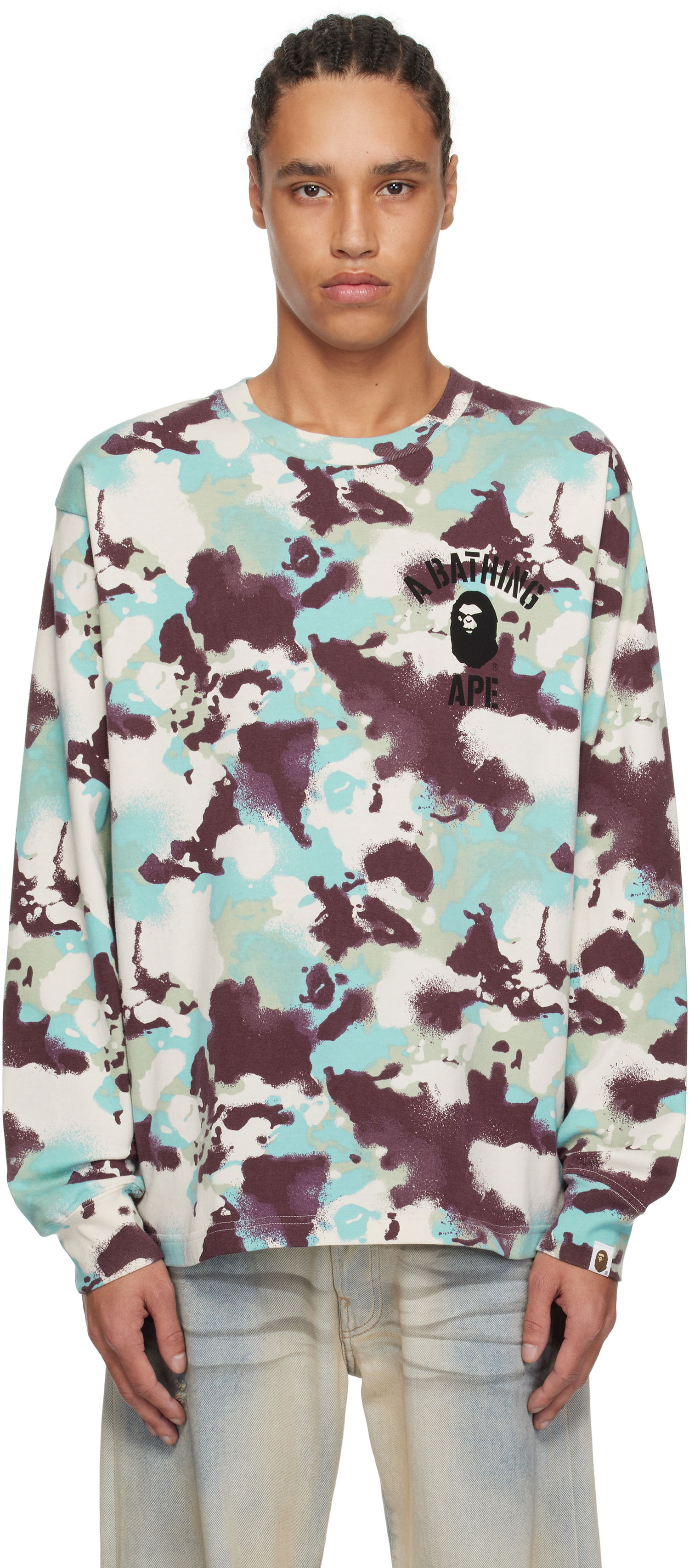 Sveter BAPE A Bathing Ape Map Camo Long Sleeve T-Shirt Rôznofarebný | 001LTL301001M, 0