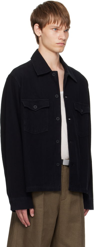 Bunda OUR LEGACY Evening Overshirt Black Brushed Cotton Čierna | M4201EBBC, 4