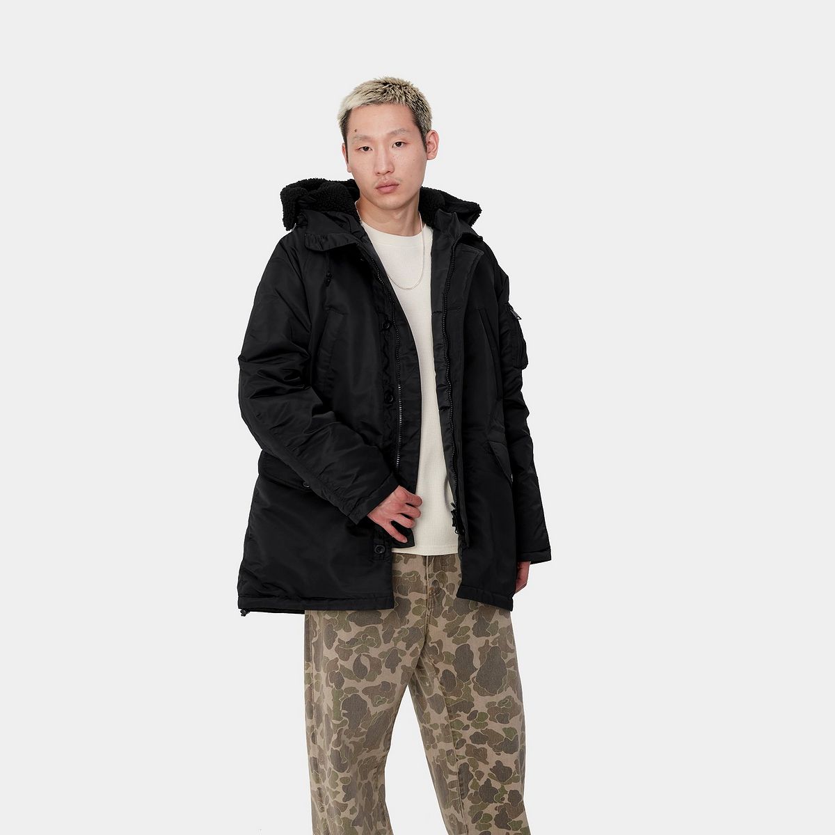 Hooded Parka with Faux-Fur Lining