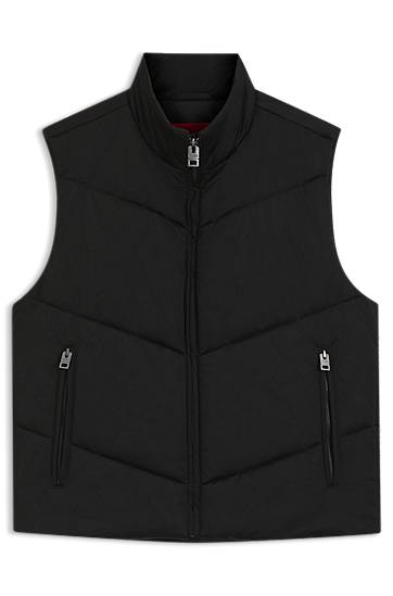 Vesta BOSS Padded Satin Gilet Čierna | 50541591, 0