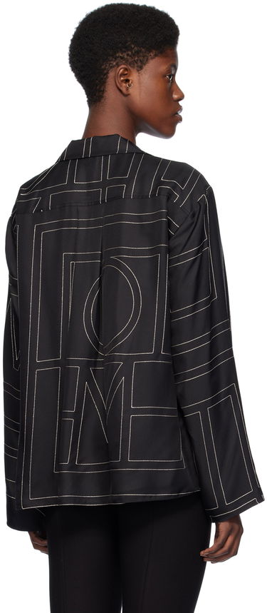 Košeľa TOTEME Monogram Satin Shirt Čierna | 213-755-707, 2