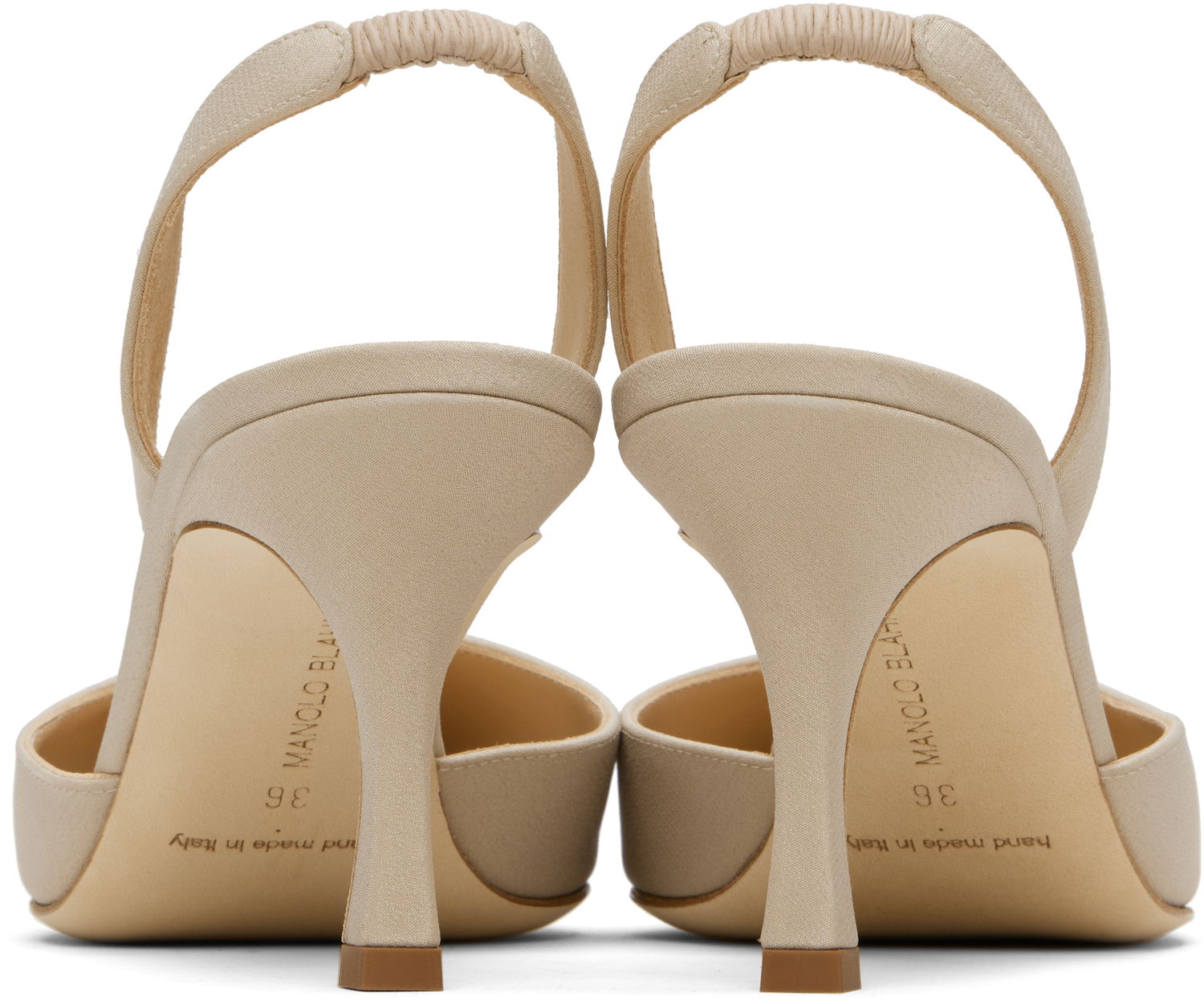 Doplnky Manolo Blahnik Manolo Blahnik Carolyne 70 Slingback Heeled Sandals Béžová | 225-1891, 1