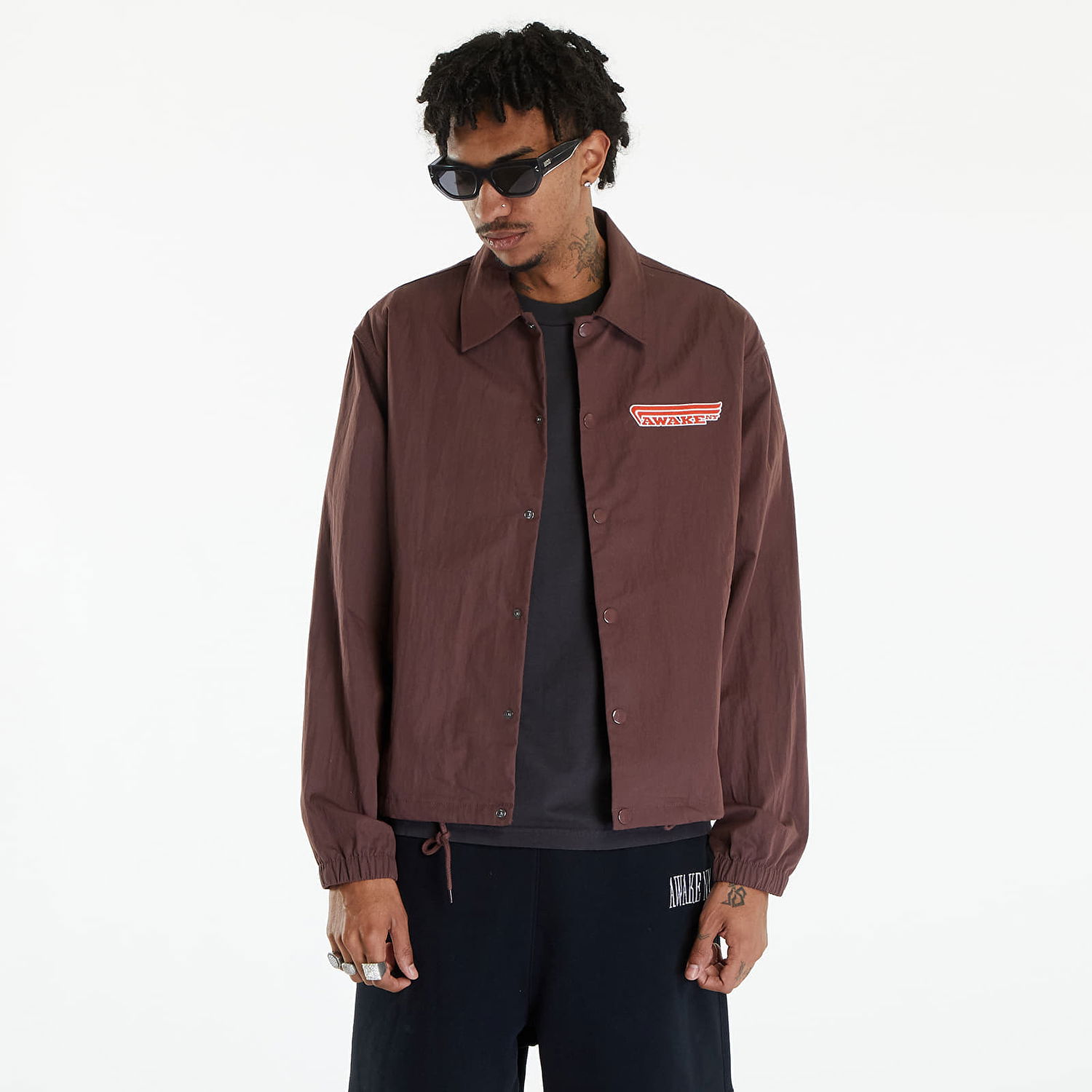 Bunda Awake NY 4 Wheeler Coaches Jacket Brown Hnedá | AWK-SP24-OT009-BRN, 0