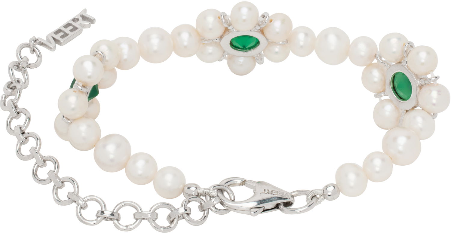 Náramok VEERT Trio Flower Pearl Bracelet Metalická | JLG0016-WG, 1