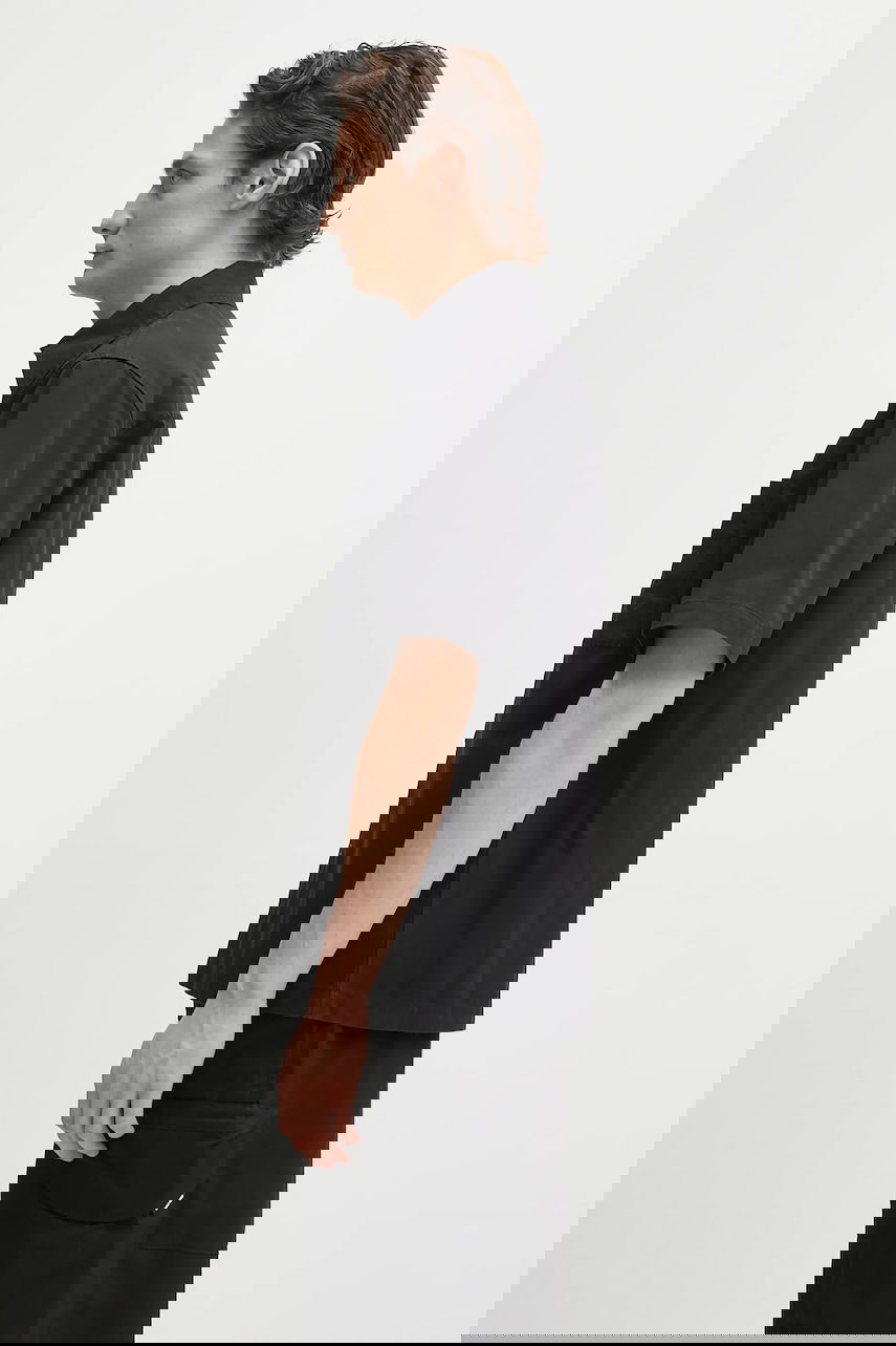 Košeľa AXEL ARIGATO Stitch Embroidered Relaxed Fit Short-Sleeve Shirt with Classic Collar Čierna | A3050001, 1