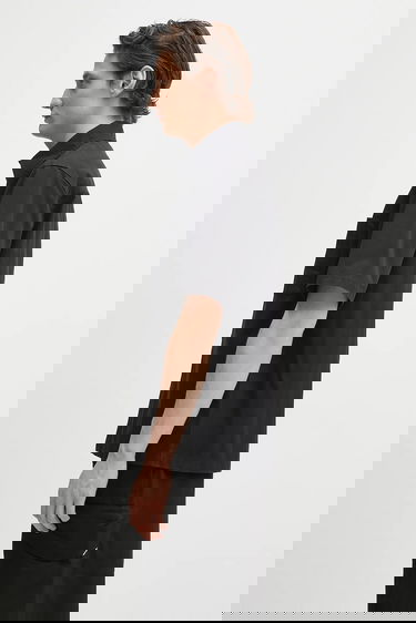 Košeľa AXEL ARIGATO Stitch Embroidered Relaxed Fit Short-Sleeve Shirt with Classic Collar Čierna | A3050001, 1