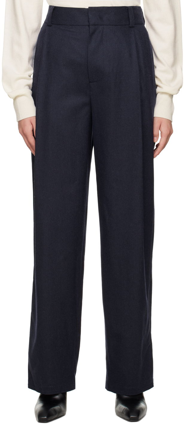 Nohavice We11done Wide-Leg Trousers Navy | WD-PT3-22-246-W-NV, 0