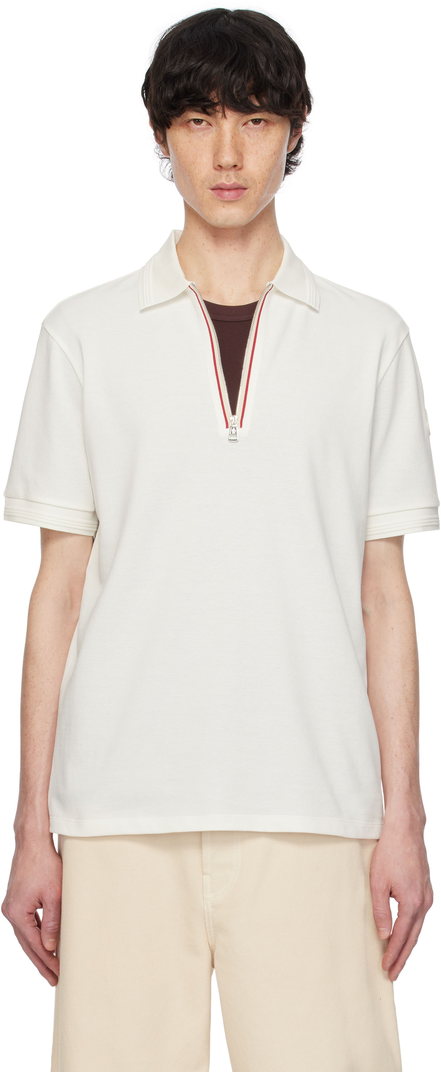 Polo tričko Moncler Moncler Archivio Short Sleeve Polo Biela | K10918A0000289A16, 0
