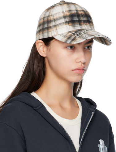 Šiltovka Acne Studios Acne Studios Distressed Plaid Cap Béžová | C40410-, 1