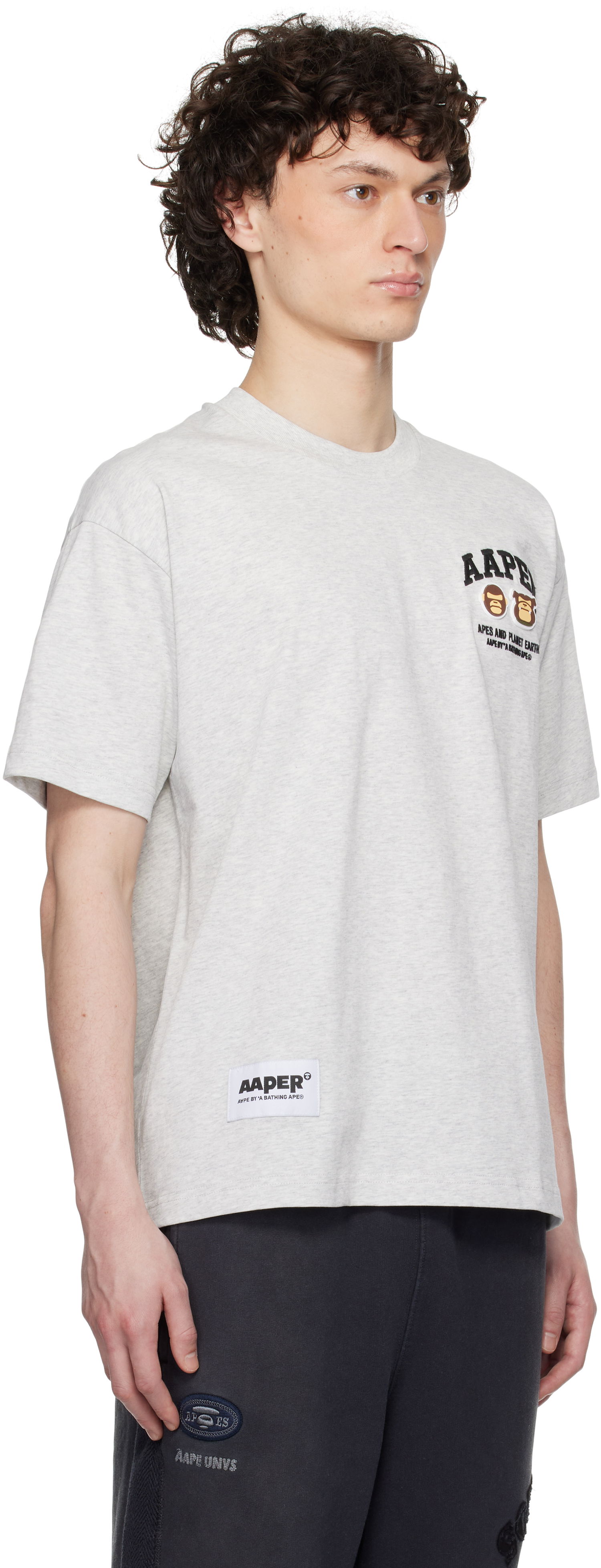 Tričko AAPE by A Bathing Ape AAPE by A Bathing Ape 'AAPER' Logo Short Sleeve T-Shirt Šedá | AAPTEM1611XANWH2, 1