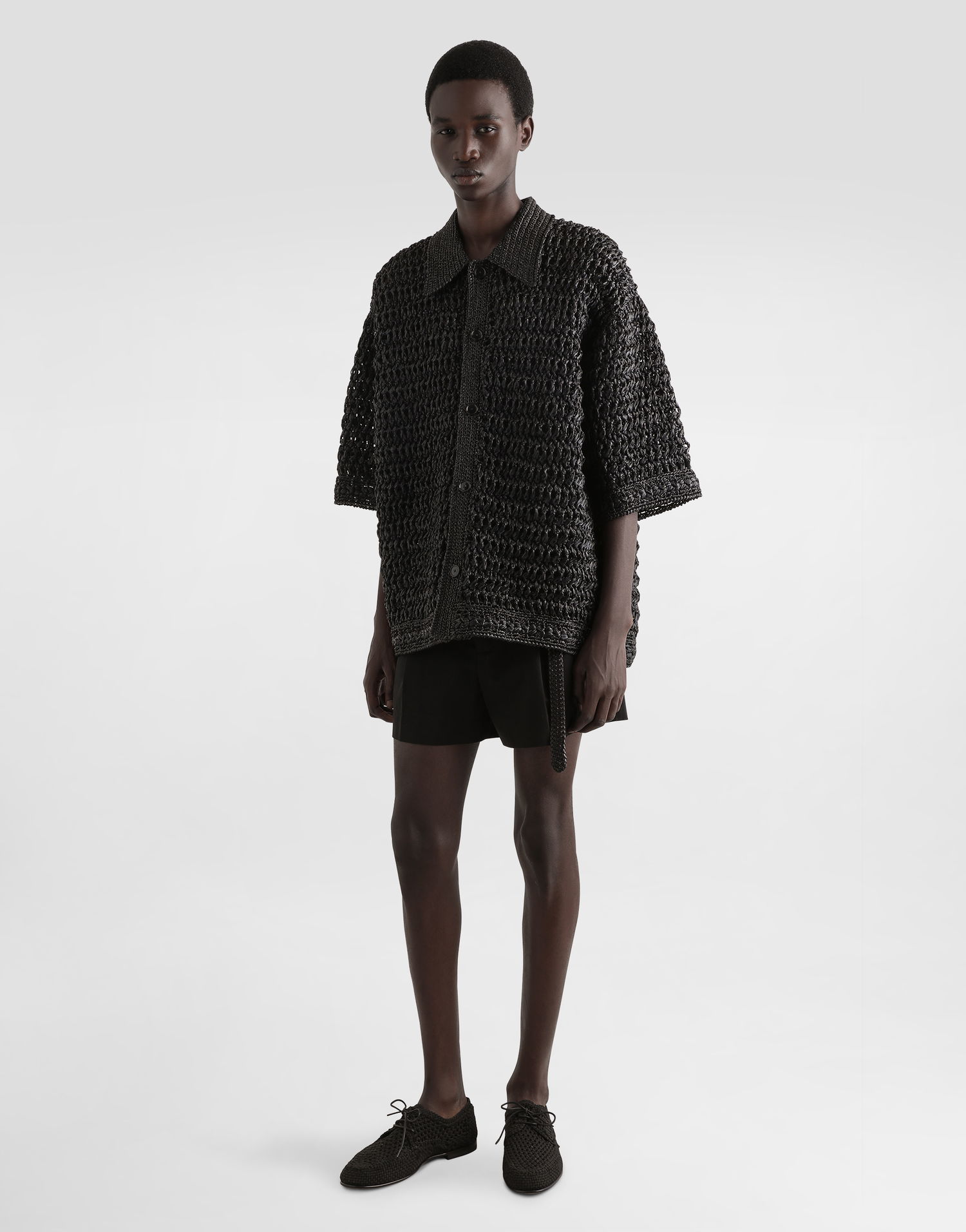 Košeľa Dolce & Gabbana Dolce & Gabbana Raffia Crochet Shirt Čierna | GXVA1TJAIREN0000, 1