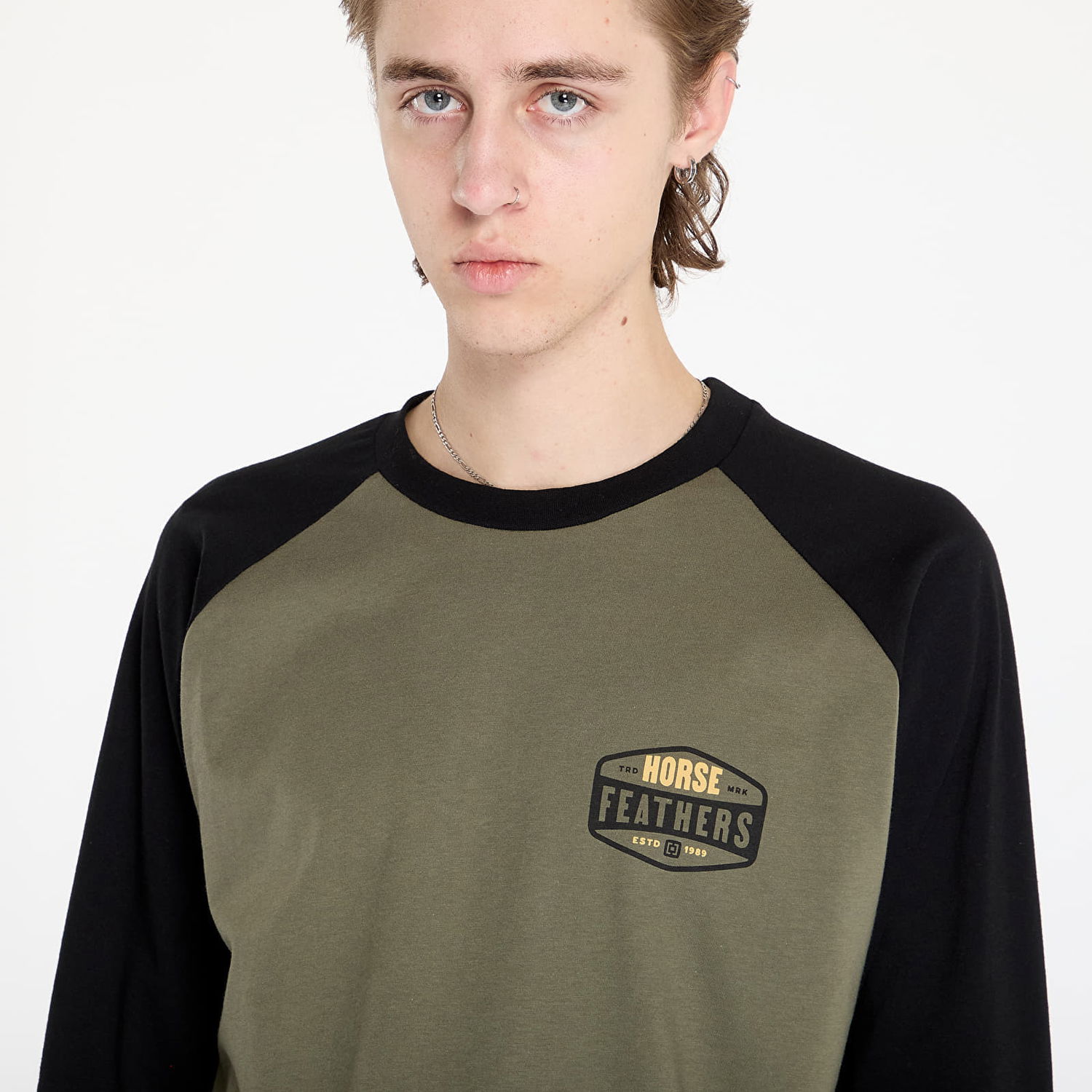 Tričko Horsefeathers Hexagon II Raglan T-Shirt Burnt Olive M Hnedá | SM1353B, 1