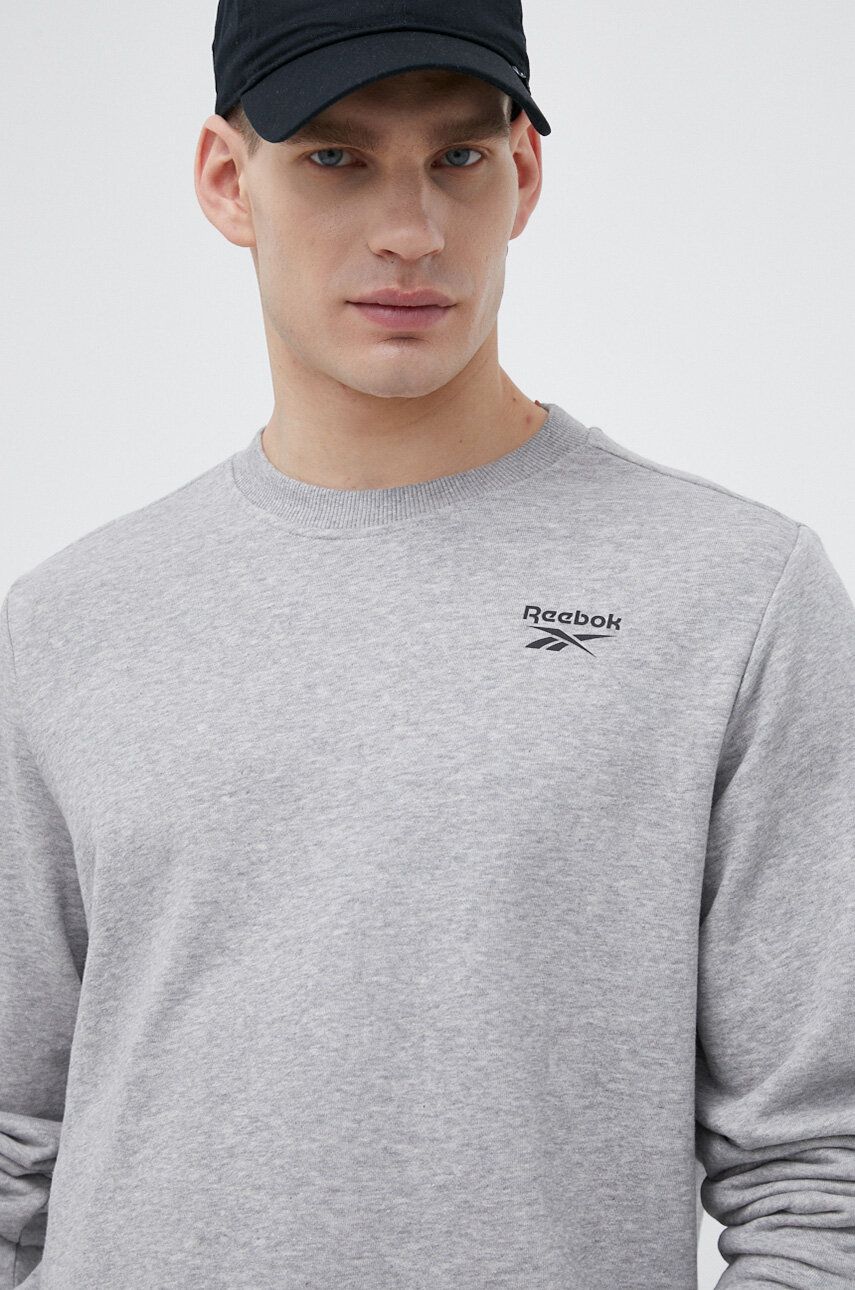 Mikina Reebok Identity French Terry Logo Crew Sweatshirt Šedá | HZ8787, 0