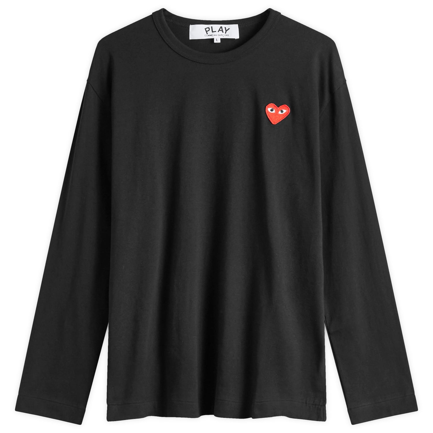 Tričko Comme des Garçons Long Sleeve Logo T-Shirt Black/Red Čierna | AX-T118-051-1, 0