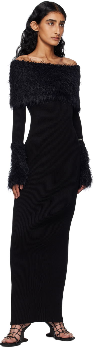 Šaty Jean Paul Gaultier Jean Paul Gaultier Ribbed Off-The-Shoulder Maxi Dress Čierna | 25/03-W-DR037-K005-00, 3