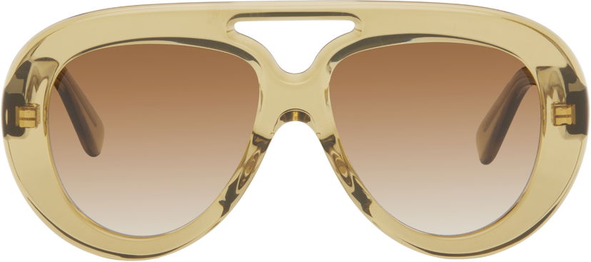 Slnečné okuliare Loewe Round Spoiler Aviator Sunglasses Béžová | LW40144U 192337178948