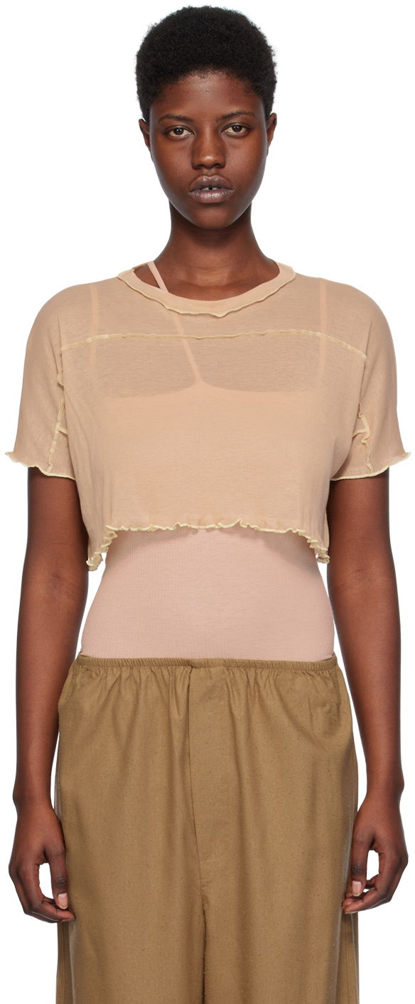 Crop Top Baserange Crop T-Shirt Sun Béžová | TOSC-CG-SP24, 0