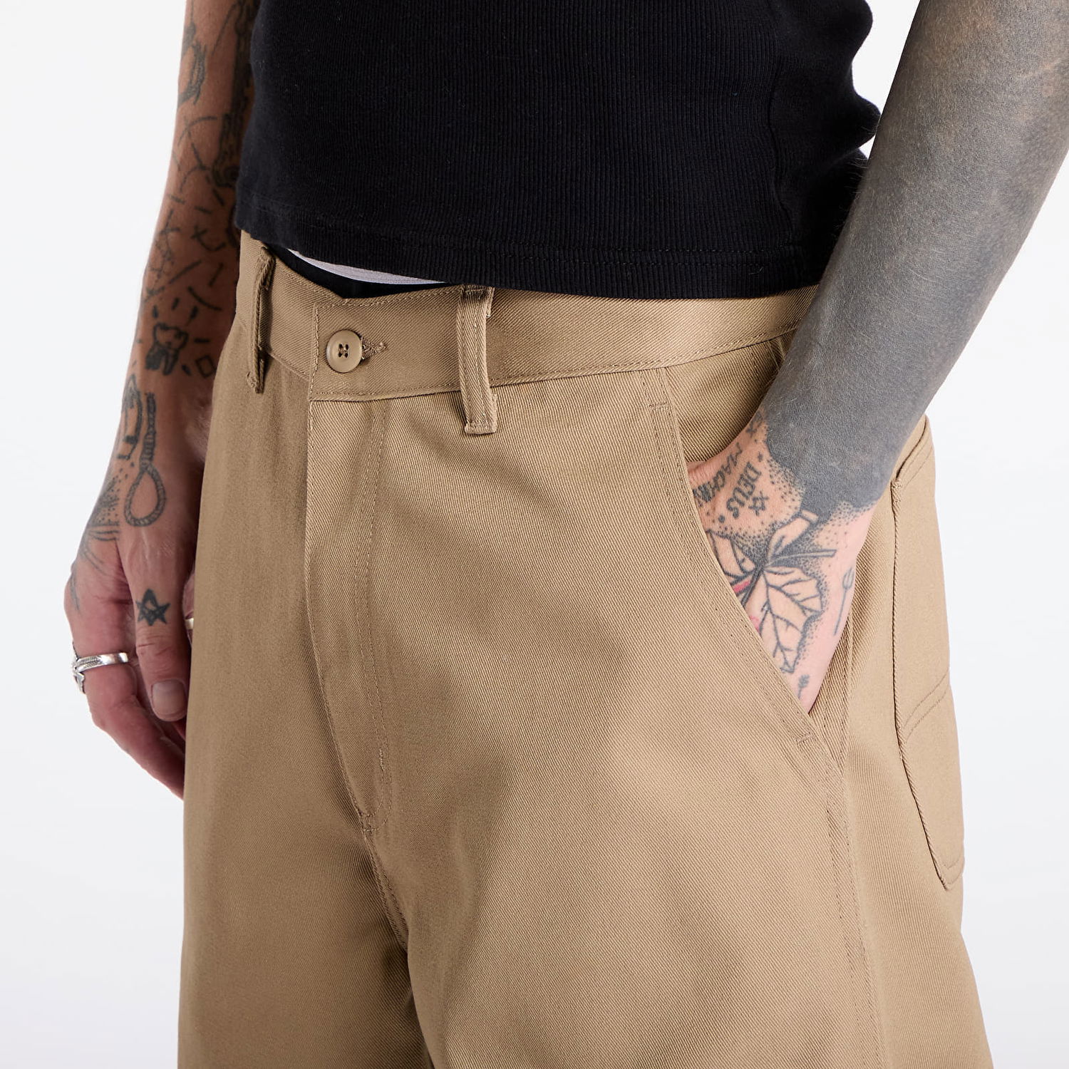 Nohavice Carhartt WIP Pants Midland Single Knee Pant Leather Rigid L Béžová | I033753.8Y01, 1