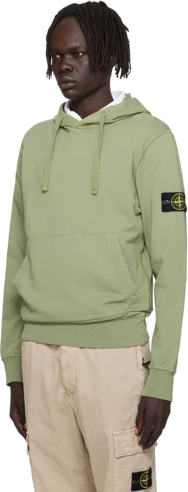 Mikina Stone Island Stone Island Organic Cotton Fleece Hoodie Zelené | K2S15 6100062 S0051, 3