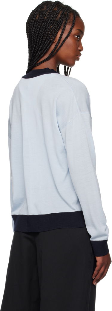 Sveter MAISON KITSUNÉ Maison Kitsuné Bi-Color Comfort Cardigan with Fox Patch Modrá | OW00516KT1136, 2