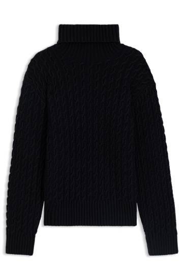 Sveter BOSS BECKHAM x BOSS cable-knit sweater in wool and cashmere Čierna | 50554338