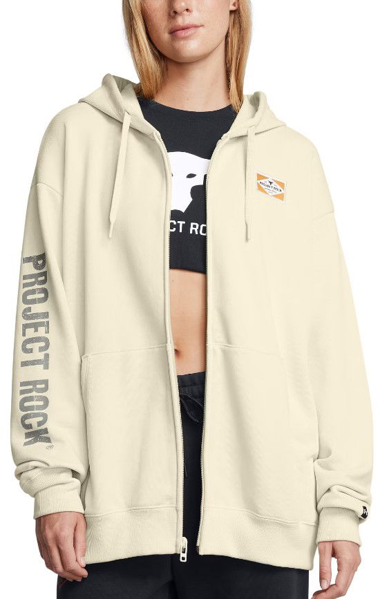 Mikina Under Armour Project Rock Hard at Work Full-Zip Hoodie Béžová | 1386446-273, 0