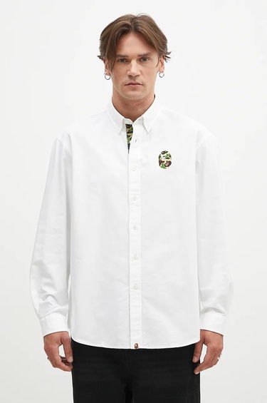 Košeľa BAPE Camo One Point Relaxed Fit Shirt Biela | 1K80131008, 0
