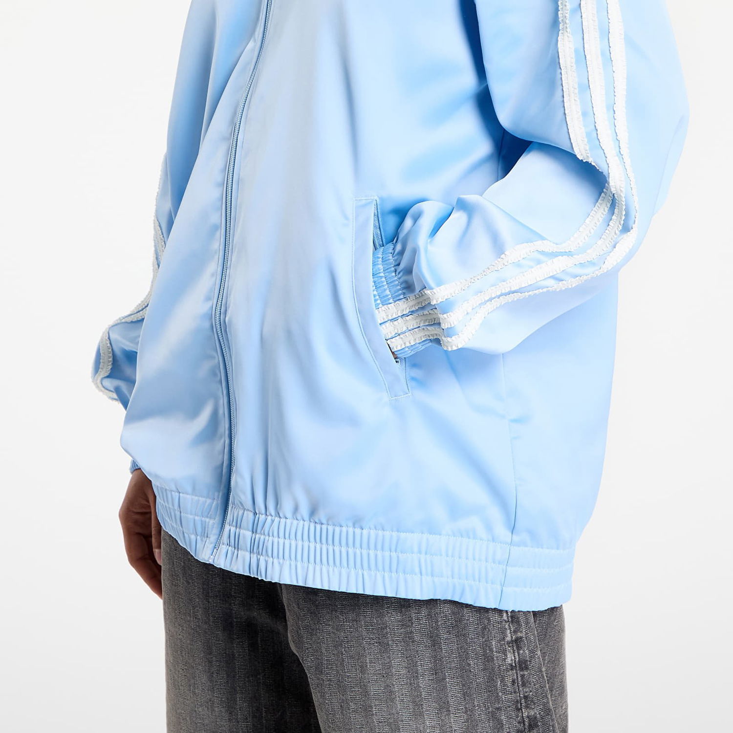 Bunda adidas Originals adidas Originals Satin Firebird Ruffle Track Jacket Modrá | KC8811, 1