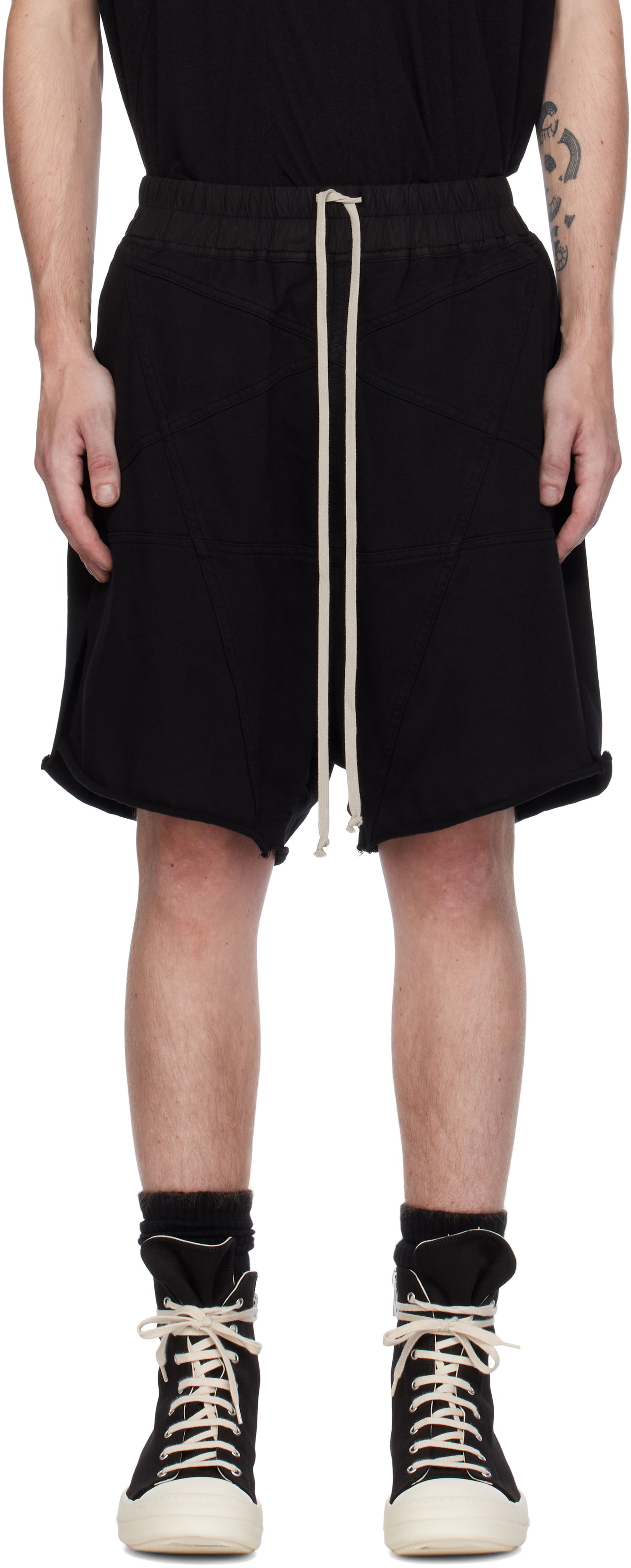 Šortky Rick Owens Porterville Jersey Trucker Shorts Čierna | DU02D2388 RIGET1, 0