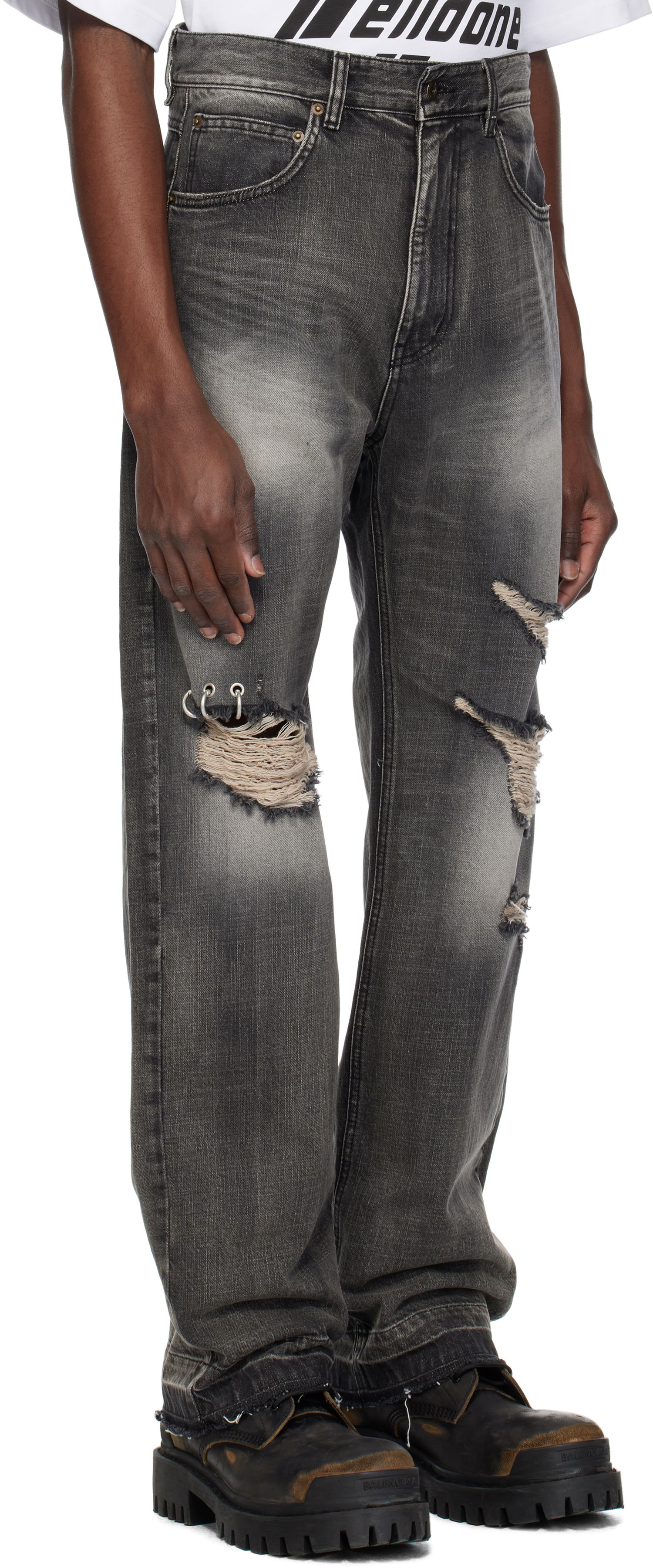 Džínsy We11done We11done Distressed Jeans Šedá | WD-DP0-25-333-M-BK, 1
