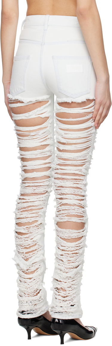 Džínsy Maison Margiela MM6 Maison Margiela 5-Pocket Shredded Jeans Biela | S62LB0185 M30018, 2