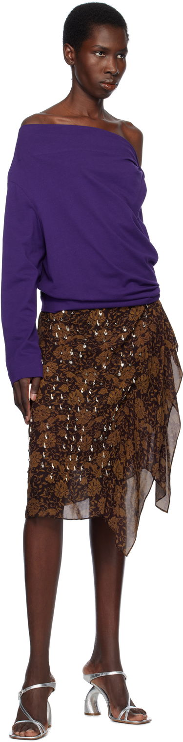 Sveter Dries Van Noten Dries Van Noten Off-Shoulder Top Fialová | 251-011142-1603, 3