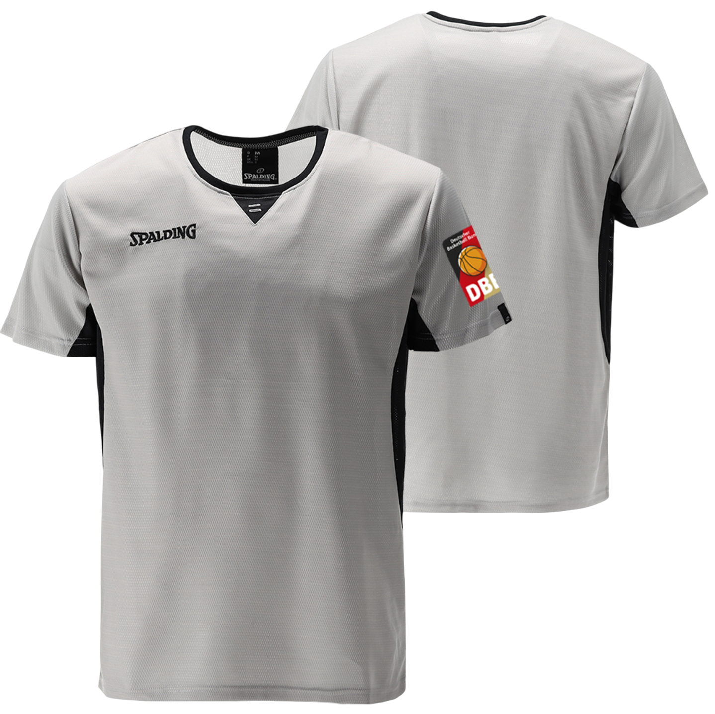 Tričko Spalding DBB Basketball Referee T-shirt Šedá | 40222001-greyblack-xxl-dbb, 0