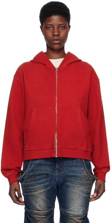 Mikina We11done We11done Zip Hoodie Červená | WD-TJ0-24-785-U-RD, 0