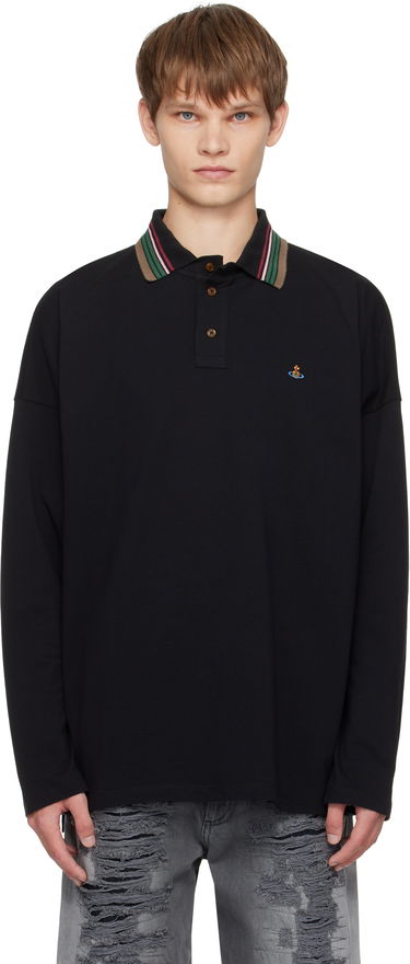 Polo tričko Vivienne Westwood Vivienne Westwood Oversized Long Sleeve Polo Čierna | 2H01000Q-J0009-, 0