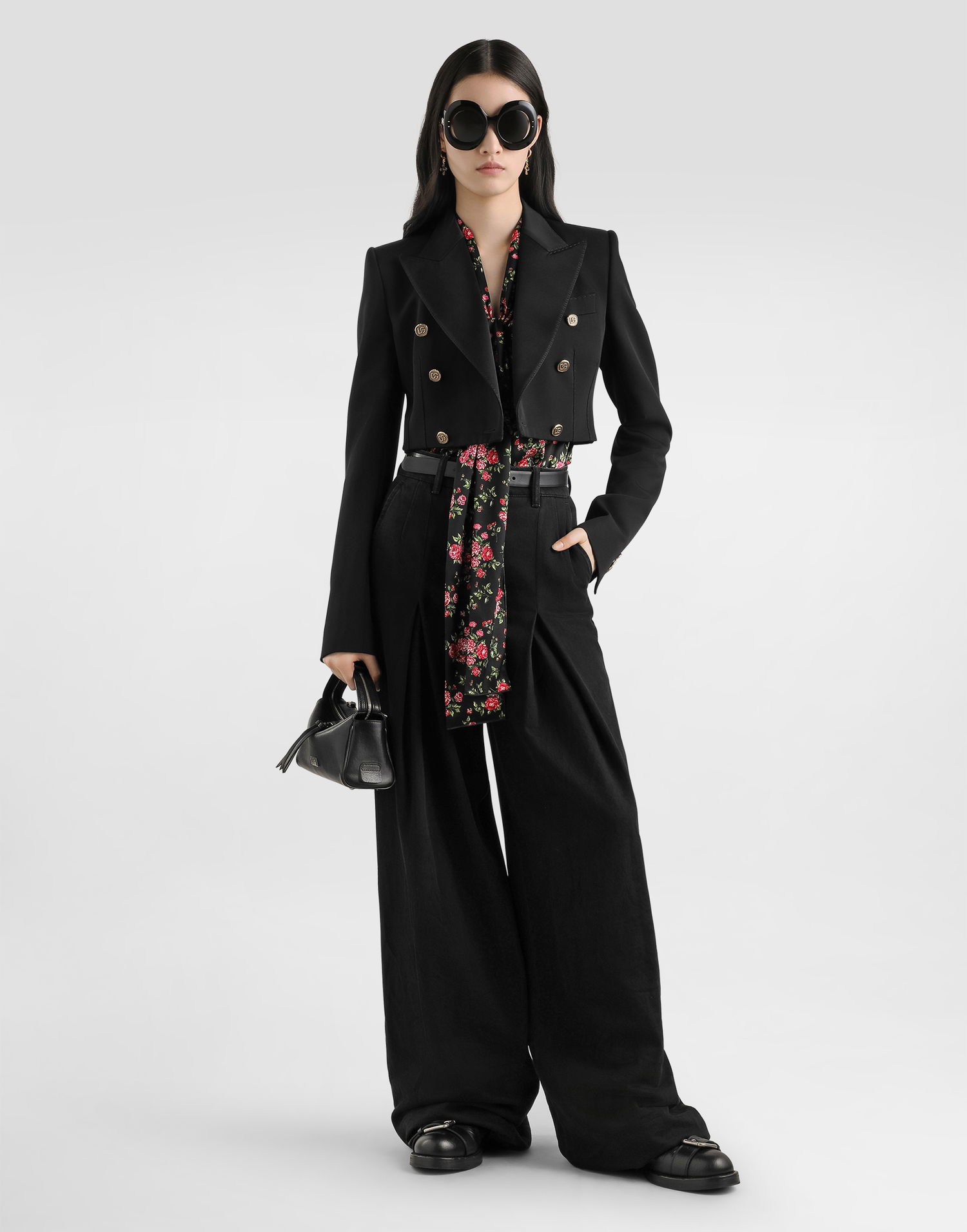 Bunda Dolce & Gabbana Dolce & Gabbana Double-breasted Wool Gabardine Jacket Čierna | F299YTFU2OWN0000, 1