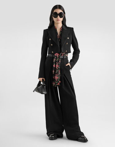 Bunda Dolce & Gabbana Dolce & Gabbana Double-breasted Wool Gabardine Jacket Čierna | F299YTFU2OWN0000, 1