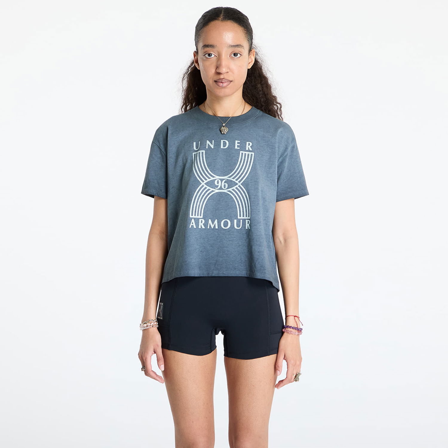 Crop Top Under Armour Under Armour Run 96 Graphic Crop Top Šedá | 1389568-001, 0