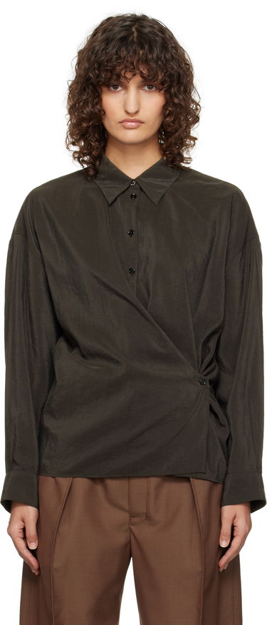 Košeľa LEMAIRE Lemaire Straight Collar Twisted Shirt Hnedá | SH1141 LF1308, 0