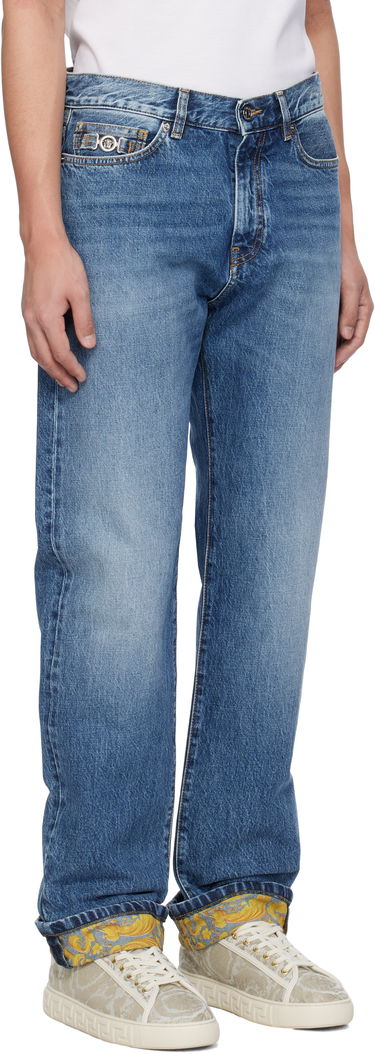 Džínsy Versace Versace Stonewashed Cuffed Jeans Modrá | 1018013_1A12886, 1