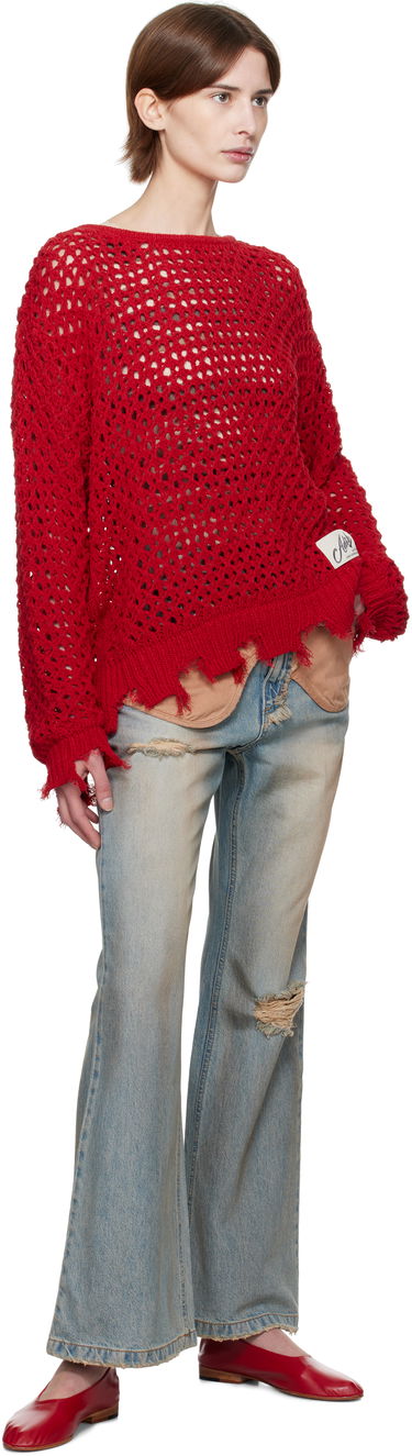 Sveter Andersson Bell Andersson Bell Damaged Boatneck Sweater Červená | atb1240u, 3