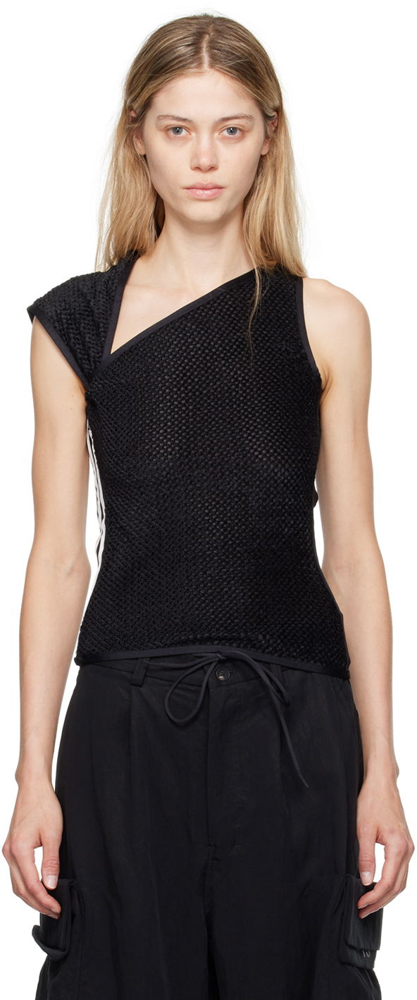 Tielko Y-3 Asymmetrical Mesh Tank Top Čierna | IW7502